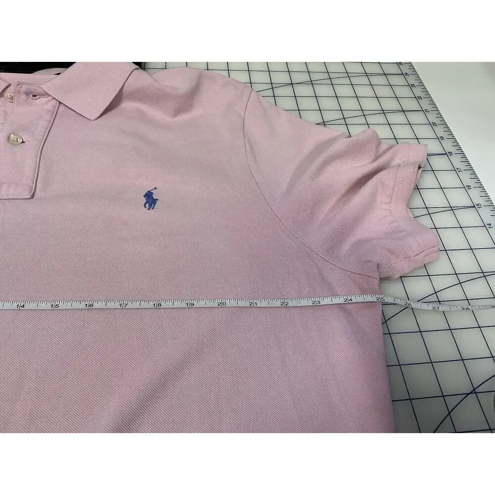 Ralph Lauren Men's Classic Short Sleeve Polo Shirt Pink XL‎ Embroidered